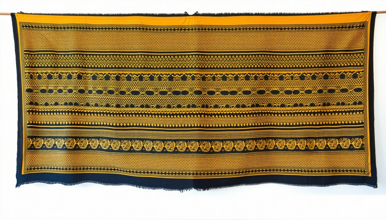 Handmade wall hanging with intricate patterns
